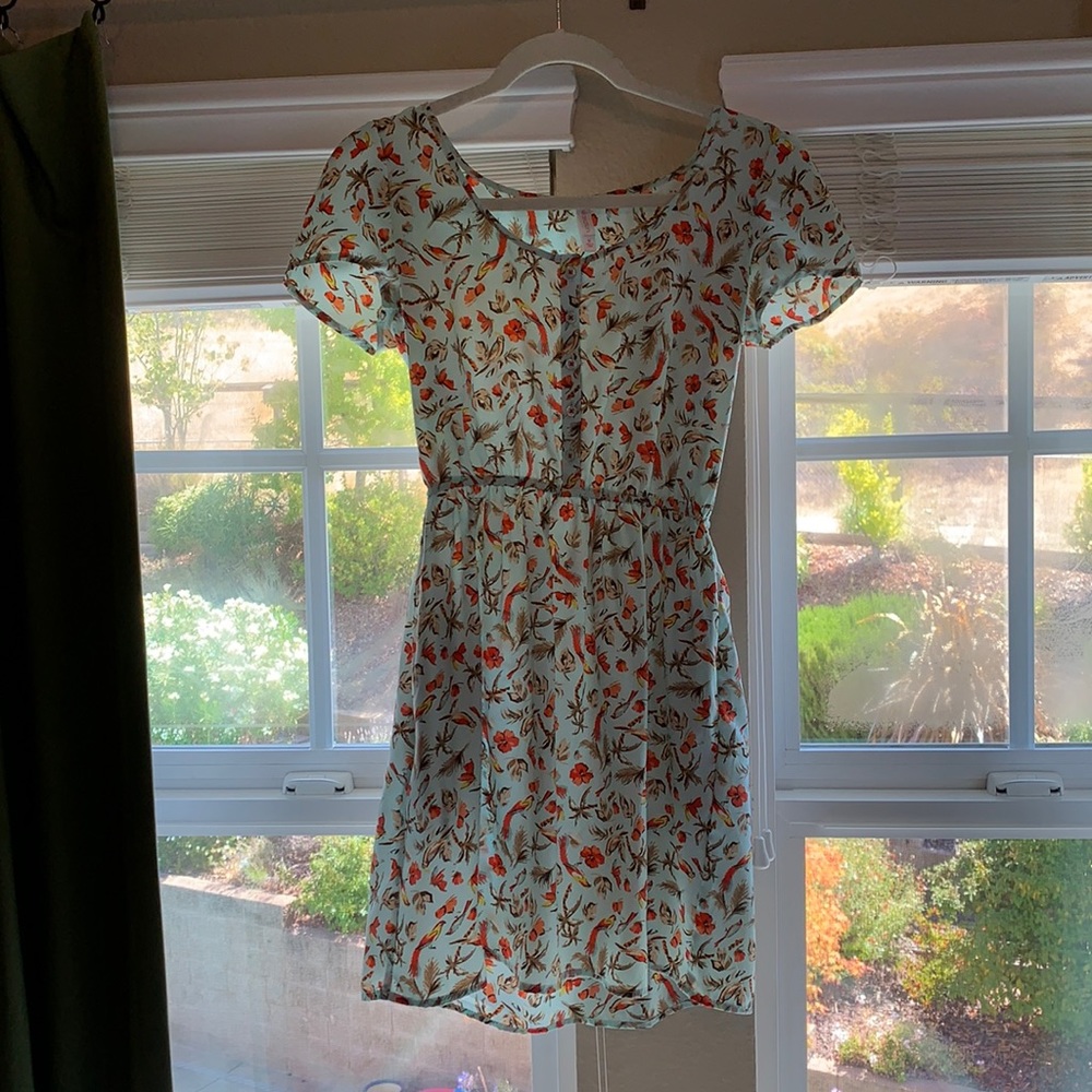 Bird Print Dress - Picture 1 of 3